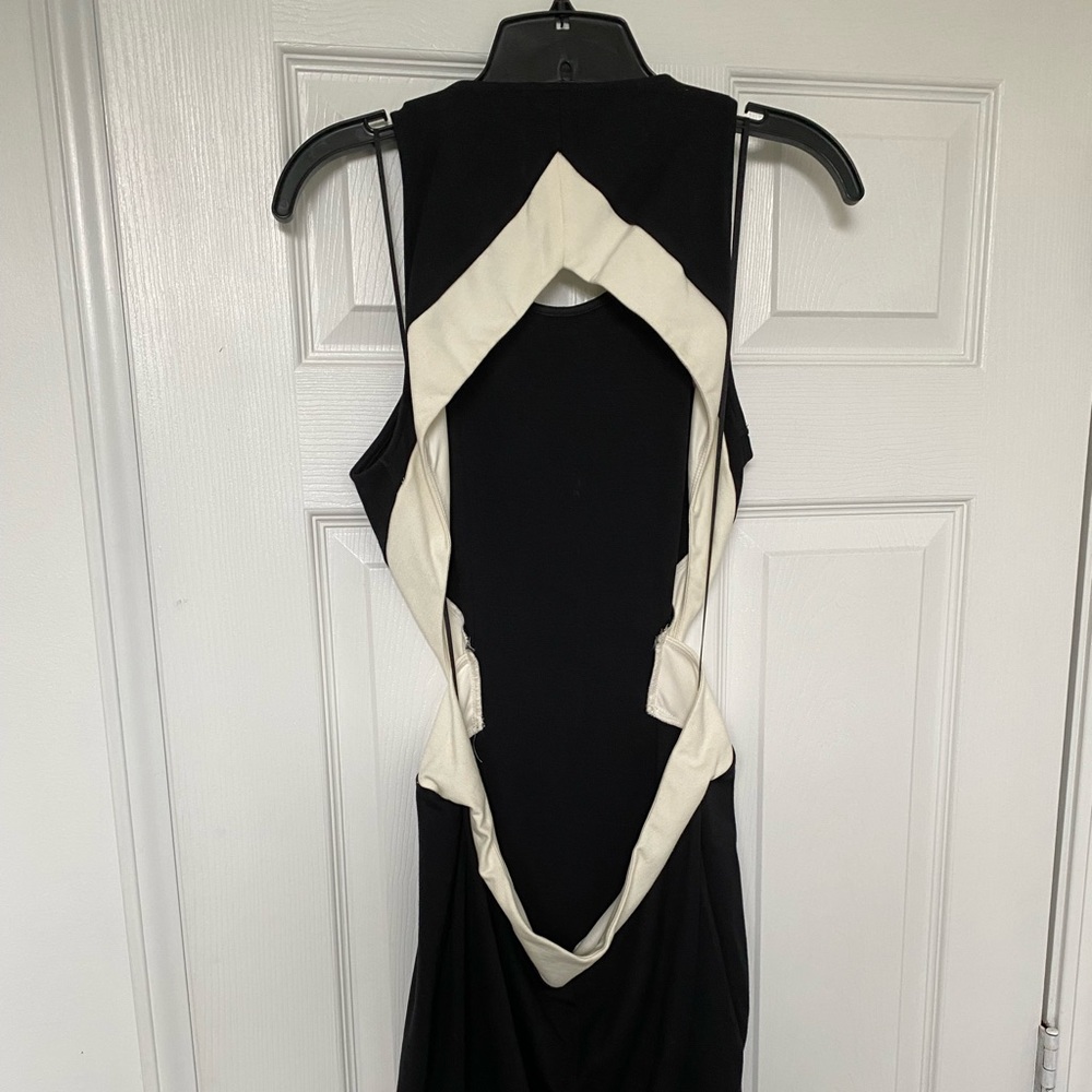 Express black and white cut-out back dress